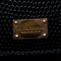 Dolce and Gabbana Black Iguana Leather Monica Tote Bag