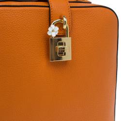 Dolce and Gabbana Orange Leather Rosaria Backpack