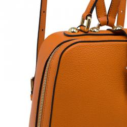 Dolce and Gabbana Orange Leather Rosaria Backpack