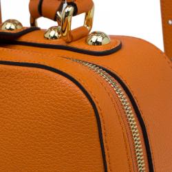 Dolce and Gabbana Orange Leather Rosaria Backpack