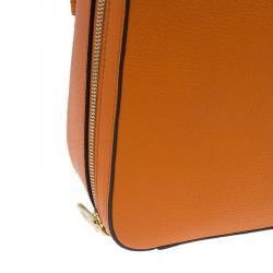 Dolce and Gabbana Orange Leather Rosaria Backpack