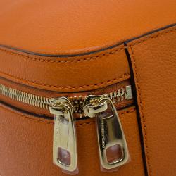 Dolce and Gabbana Orange Leather Rosaria Backpack