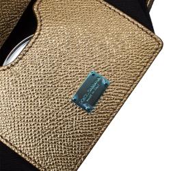 مملوكة مسبقًا Dolce and Gabbana Gold Leather Small Miss Sicily Top Handle Bag