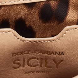 Dolce & Gabbana Beige Quilted Leather Small Miss Sicily Top Handle Bag
