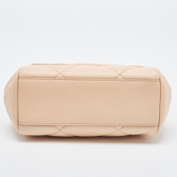 Dolce & Gabbana Beige Quilted Leather Small Miss Sicily Top Handle Bag