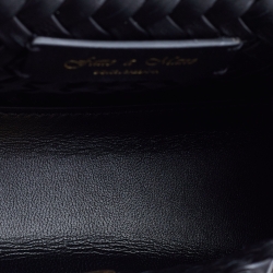 Pre Owned Dolce & Gabbana Black Woven Leather Devotion Shoulder Bag