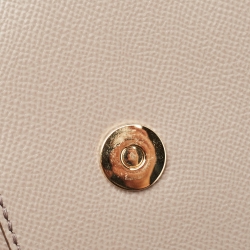Pre Owned Dolce & Gabbana Beige Leather Medium Miss Sicily Top Handle Bag
