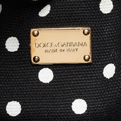 Pre Owned Dolce & Gabbana Beige/Black Raffia Crochet Embellished Claudia Bucket Bag