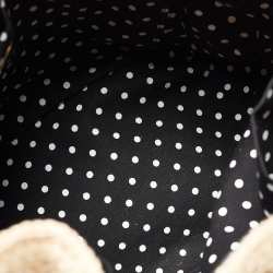 Pre Owned Dolce & Gabbana Beige/Black Raffia Crochet Embellished Claudia Bucket Bag