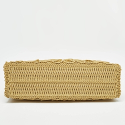 Pre Owned Dolce & Gabbana Gold Lurex Fabric Cordonetto Shoulder Bag