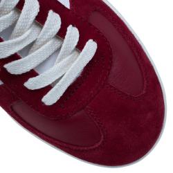 مملوكة مسبقًا Dolce and Gabbana Red Suede and Leather Sneakers Size 42.5