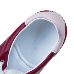 مملوكة مسبقًا Dolce and Gabbana Red Suede and Leather Sneakers Size 42.5