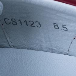 مملوكة مسبقًا Dolce and Gabbana Red Suede and Leather Sneakers Size 42.5