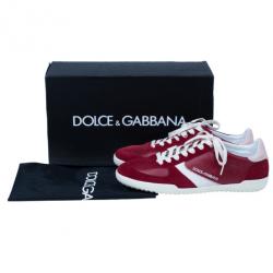 مملوكة مسبقً ا Dolce and Gabbana Red Suede and Leather Sneakers Size 42.5