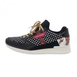مملوكة مسبقًا Dolce and Gabbana Black Polka Dot Sneakers Size 38