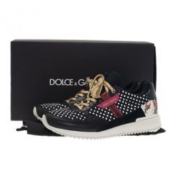 مملوكة مسبقًا Dolce and Gabbana Black Polka Dot Sneakers Size 38