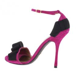 مملوكة مسبقًا Dolce and Gabbana Pink Suede Ankle Strap Sandals Size 39