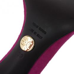 مملوكة مسبقًا Dolce and Gabbana Pink Suede Ankle Strap Sandals Size 39