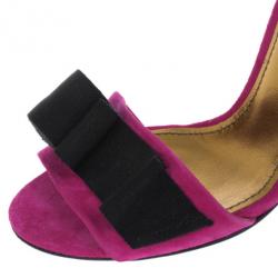 مملوكة مسبقًا Dolce and Gabbana Pink Suede Ankle Strap Sandals Size 39
