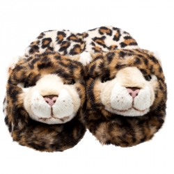 Pre Owned Dolce and Gabbana Brown Leopard Print Faux Fur Plush Flat Slides Size 39