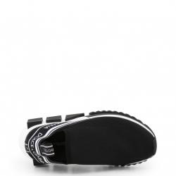 Pre Owned Dolce and Gabbana Black Stretch Jersey Sorrento Slip-On Sneakers Size 35