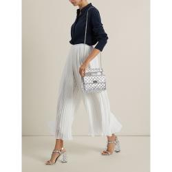 مملوكة مسبقًا Dolce & Gabbana Metallic Crystal Embellished Leather Sandals Size IT 40