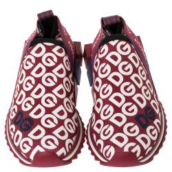 مملوكة مسبقًا Dolce & Gabbana Multicolor DG Mania Print Stretch Mesh Slip On Sneakers Size 37