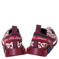 مملوكة مسبقًا Dolce & Gabbana Multicolor DG Mania Print Stretch Mesh Slip On Sneakers Size 37