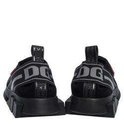 مملوكة مسبقًا حذاء رياضي دولتشي أند غابانا قماش تيكنيكال أسود سترتش دي جي سليب أون مقاس 38