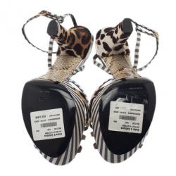 مملوكة مسبقًا صندل دولتشي أند غابانا بسيور و نعل سميك مقاس 38