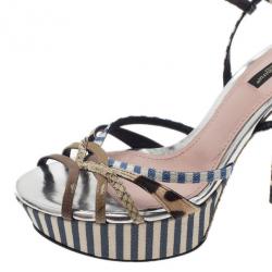 مملوكة مسبقًا صندل دولتشي أند غابانا بسيور و نعل سميك مقاس 38