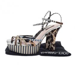 مملوكة مسبقًا صندل دولتشي أند غابانا بسيور و نعل سميك مقاس 38