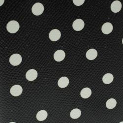 مملوكة مسبقًا Dolce and Gabbana Black Polka Dot Leather Passport Holder 
