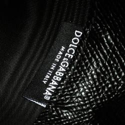 مملوكة مسبقًا Dolce and Gabbana Black Polka Dot Leather Passport Holder 