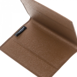 Pre Owned Dolce & Gabbana Brown Leather Passport Holder