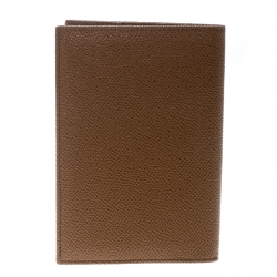 Pre Owned Dolce & Gabbana Brown Leather Passport Holder