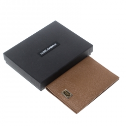 Pre Owned Dolce & Gabbana Brown Leather Passport Holder