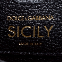 Dolce and Gabbana Black Leather Sicily Backpack
