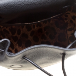 Dolce and Gabbana Black Leather Sicily Backpack
