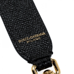 Pre Owned Dolce and Gabbana Black Python and Leather DG Millenials Embellished Bag Strap