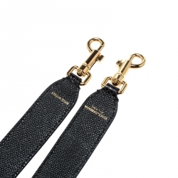 Pre Owned Dolce and Gabbana Black Python and Leather DG Millenials Embellished Bag Strap