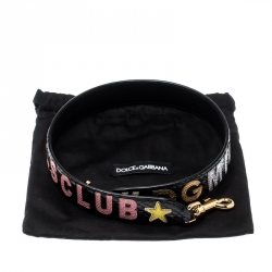 Pre Owned Dolce and Gabbana Black Python and Leather DG Millenials Embellished Bag Strap