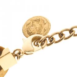 Pre Owned سوار دولتشي أند غابانا مونيت سيسيلي عملات ذهبية اللون