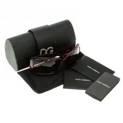 مملوكة مسبقًا نظارة شمسية دولتشي أند غابانا مربعة مزخرفة DG 6053-G بنية