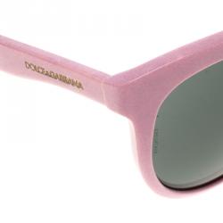 مملوكة مسبقًا Dolce and Gabbana Black Pink Matt Silk Powder DG4149 Round Sunglasses