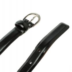 Pre Owned Dolce and Gabbana Black Leather Skinny Belt 80cm