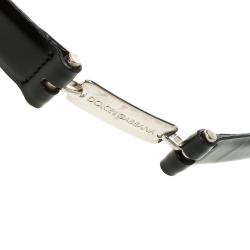 Pre Owned Dolce and Gabbana Black Leather Skinny Belt 80cm