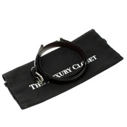 Pre Owned Dolce and Gabbana Black Leather Skinny Belt 80cm