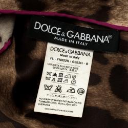 مملوكة مسبقًا وشاح دولتشي أند غابانا مربع حرير حواف مغايرة طباعة فهد