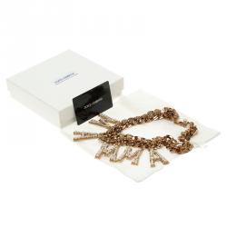 Pre Owned Dolce and Gabbana Faux Pearl Mamma Charm Gold Tone Necklace